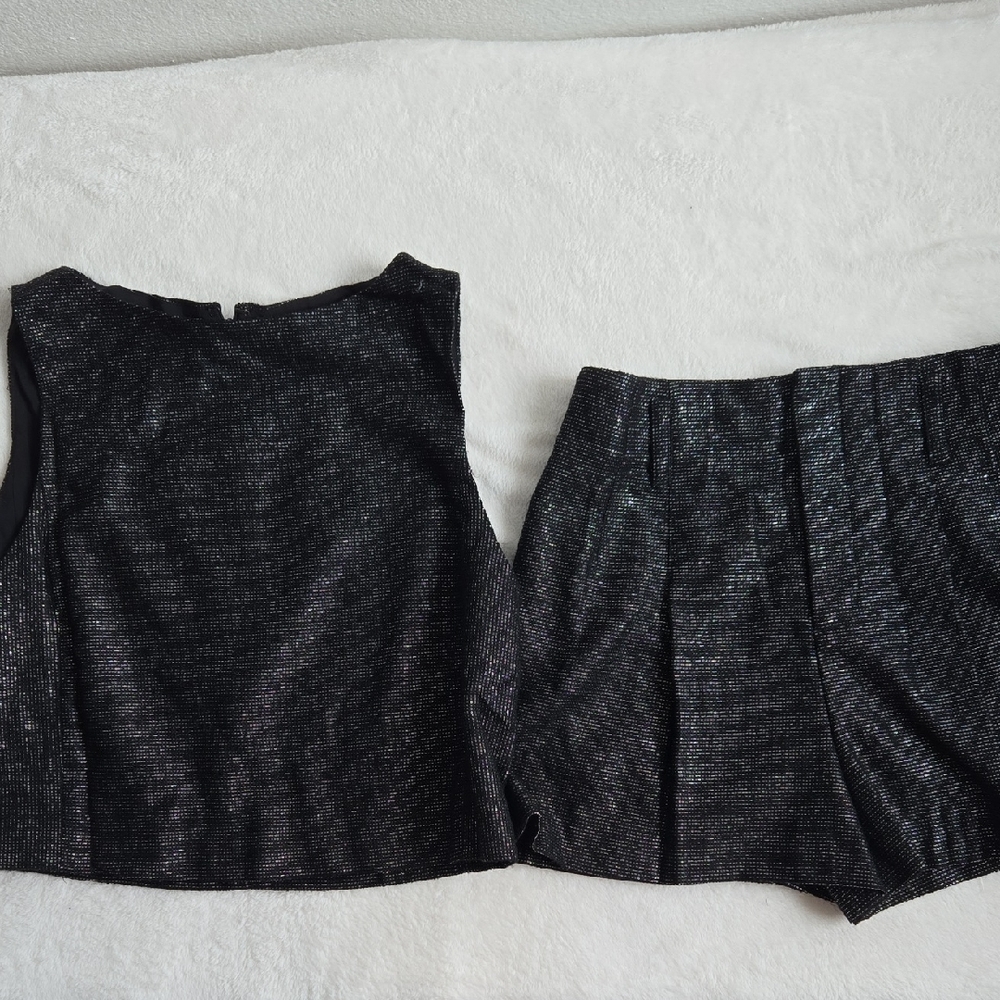 Alice And Olivia Sparkle Top And Shorts Set